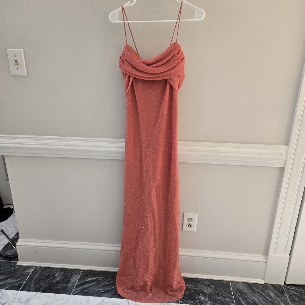 Betsy & Adam by Linda Bernell Vintage 90’s Shimmery Orange Dress Size 14